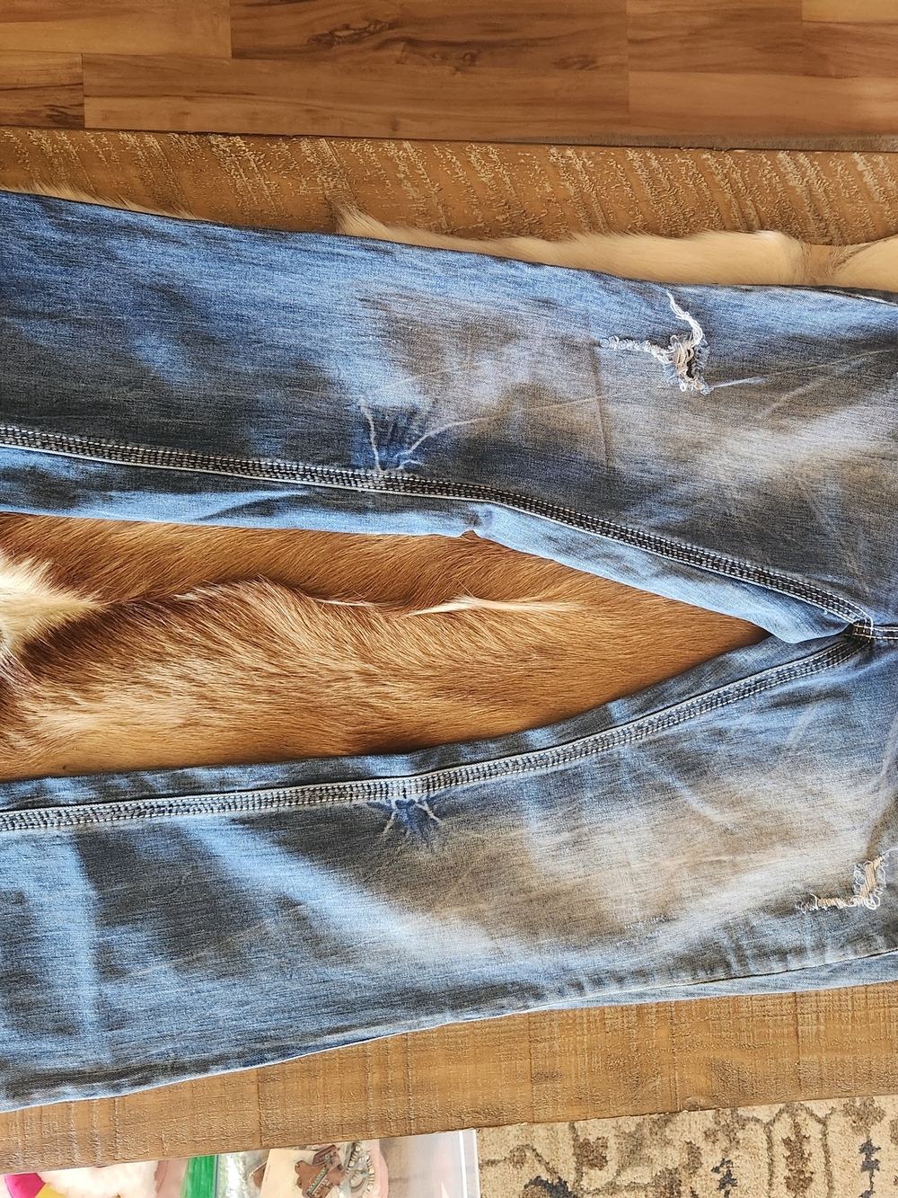 Grace in LA Womens Embellished Blue Denim Jeans - Picture 6 of 7